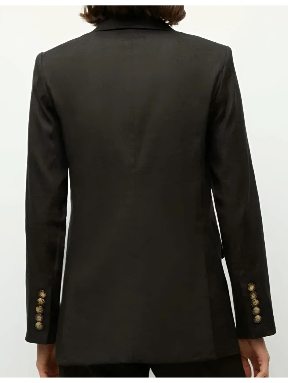 SOLD Veronica Beard 0 Black Didion Blazer Stretch-Linen Jacket - Picture 6 of 12